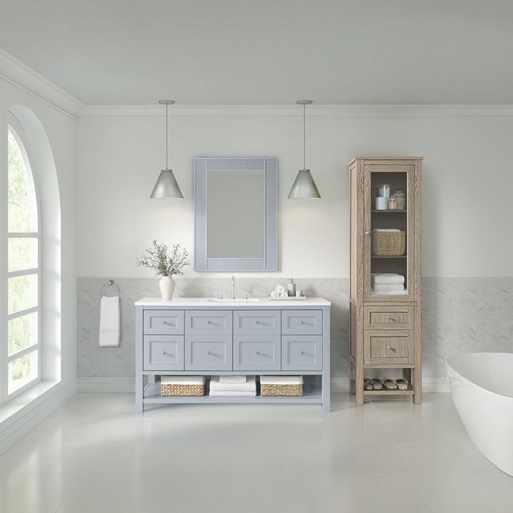 Breckenridge Linen Cabinet, Whitewashed Oak