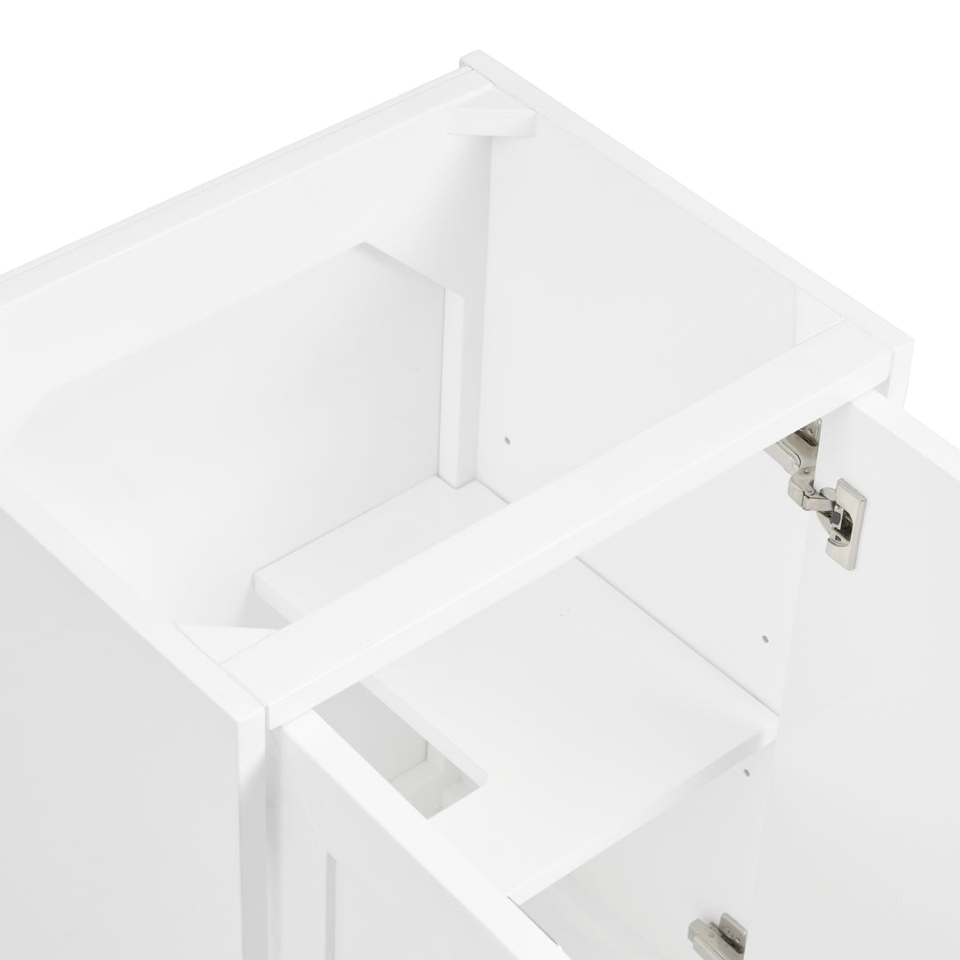 Chianti 20" Single Vanity, Glossy White w/ White Glossy Composite Stone Top