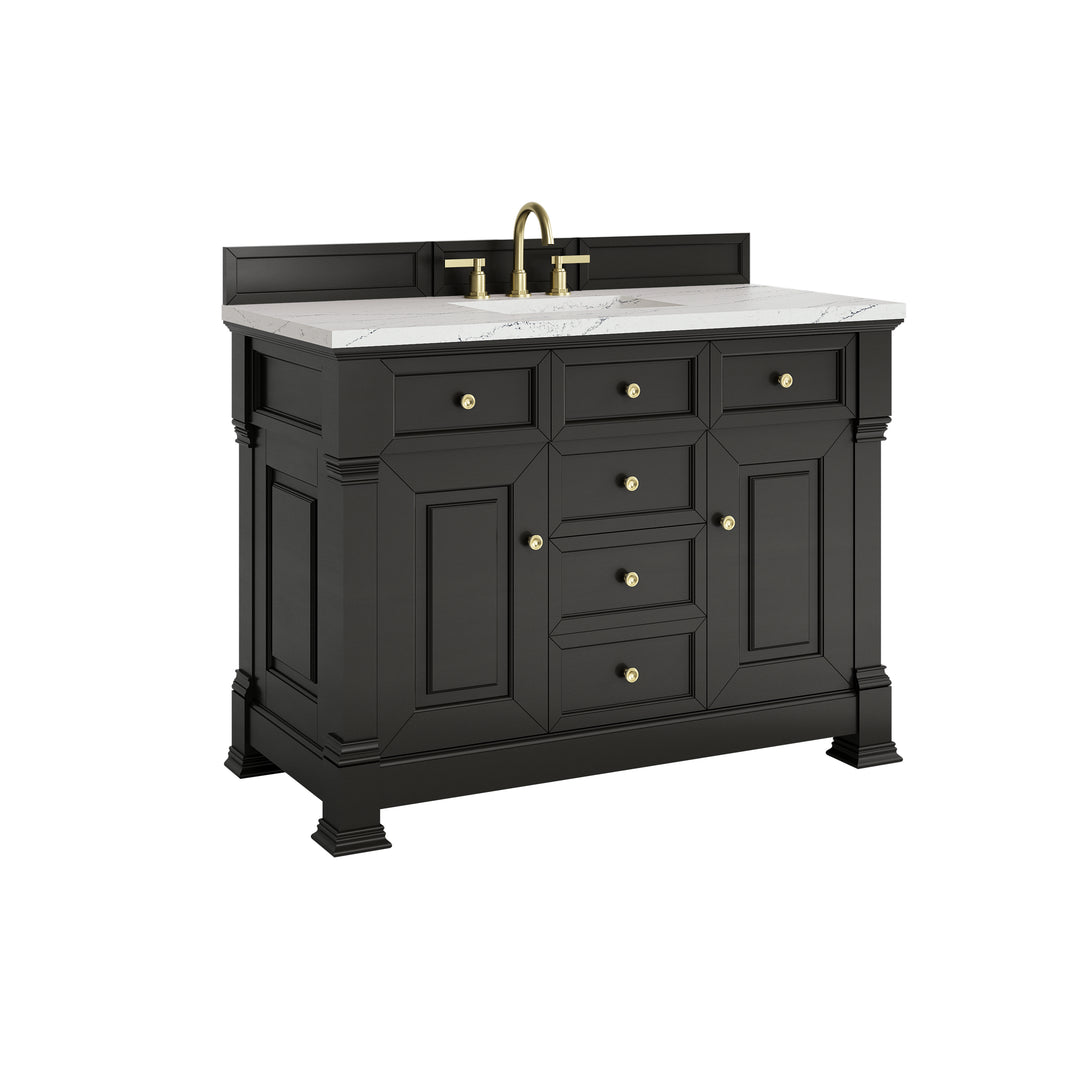 Brookfield 48" Single Vanity, Black Onyx w/ 3 CM Ethereal Noctis Silestone® Top