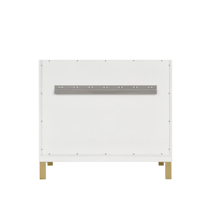 Chicago 36" Single Vanity, Glossy White, w/ 3 CM Parisien Bleu Silestone® Top