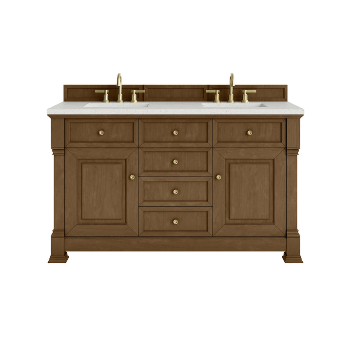 Brookfield 60" Double Vanity, Honey Oak w/ 3 CM Lime Delight Silestone® Top