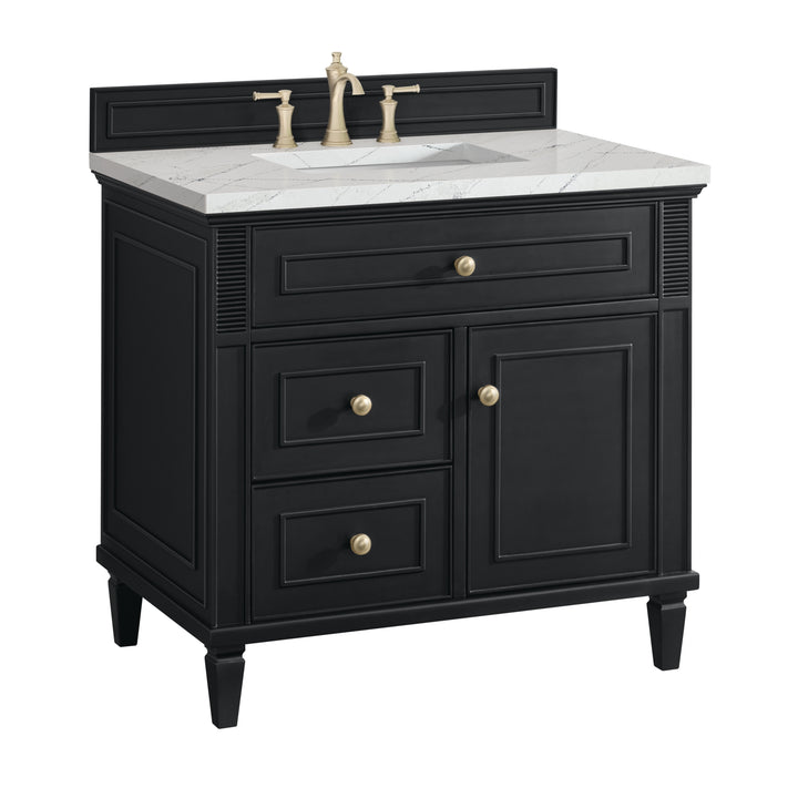 Lorelai 36" Single Vanity, Black Onyx w/ 3 CM Ethereal Noctis Silestone Top