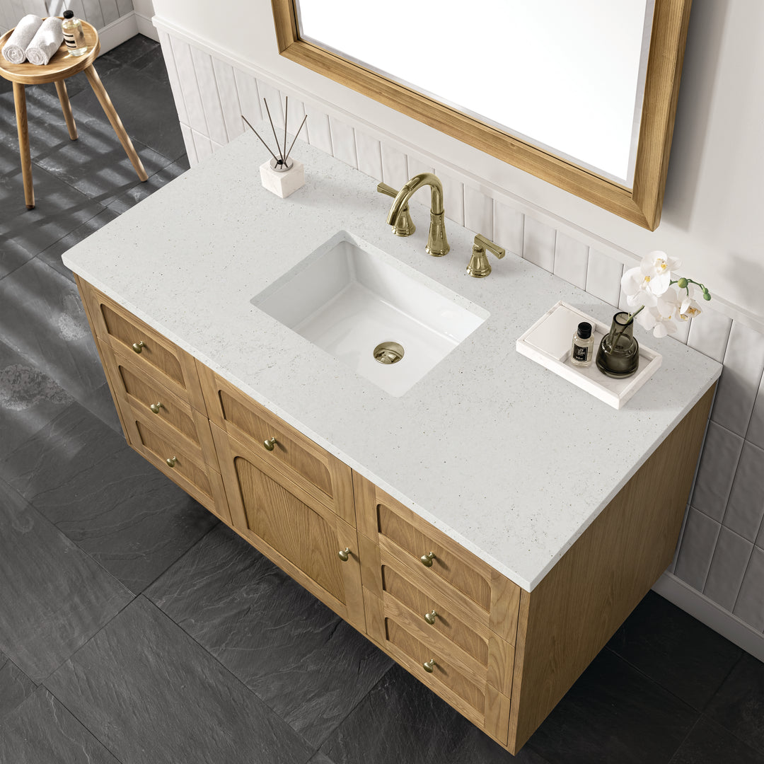 Laurent 48" Single Vanity, Light Natural Oak w/ 3 CM Lime Delight Top