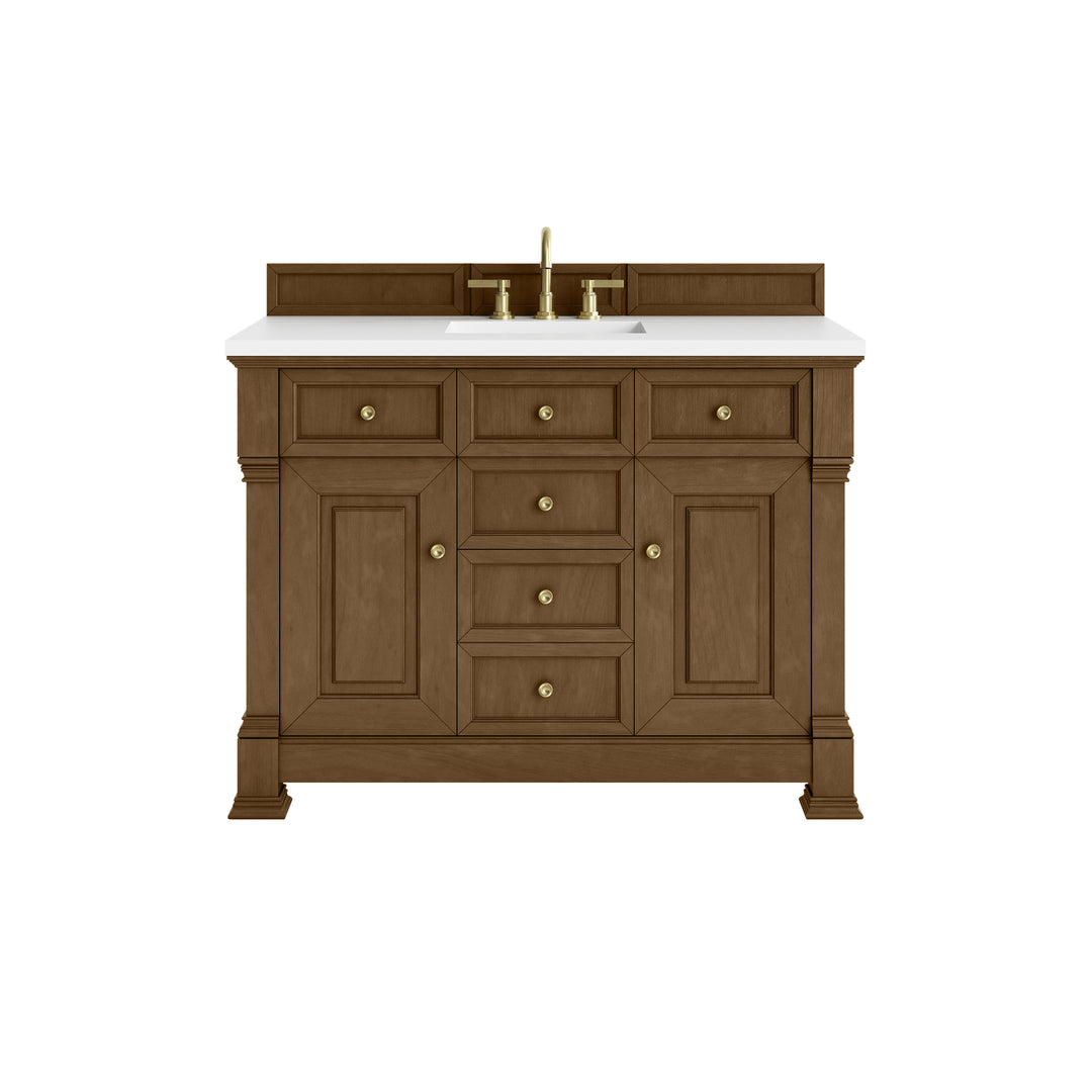 Brookfield 48" Single Vanity, Honey Oak,  w/ 3 CM White Zeus Silestone® Top