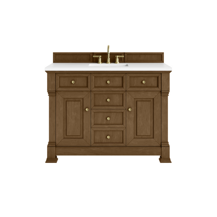 Brookfield 48" Single Vanity, Honey Oak,  w/ 3 CM White Zeus Silestone® Top