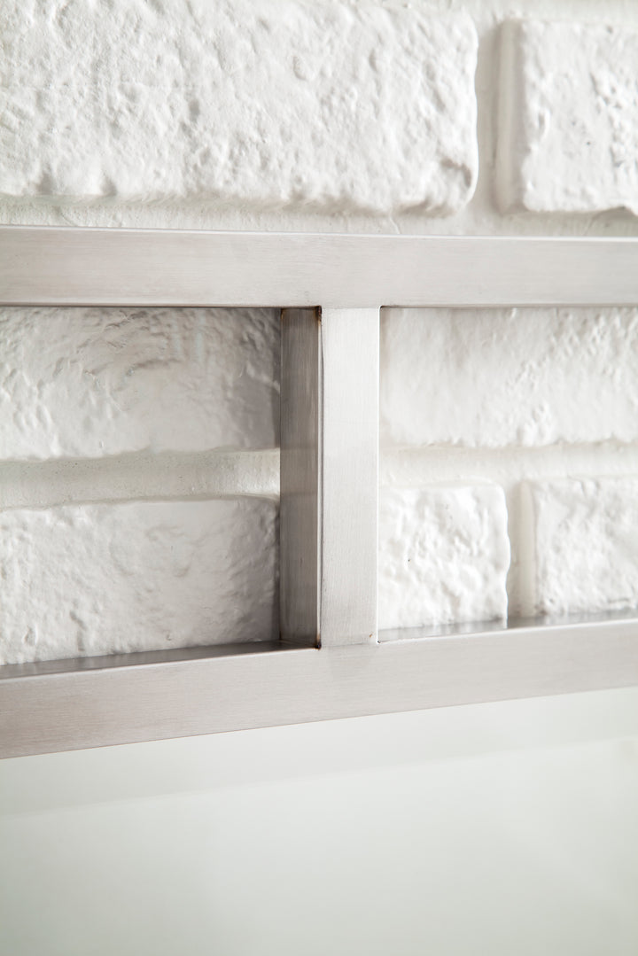 Boston 30" Rectangular Mirror, Brushed Nickel