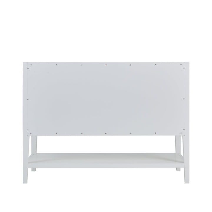 Olena 48" Single Vanity, Light Mappa Burl and Polished White
