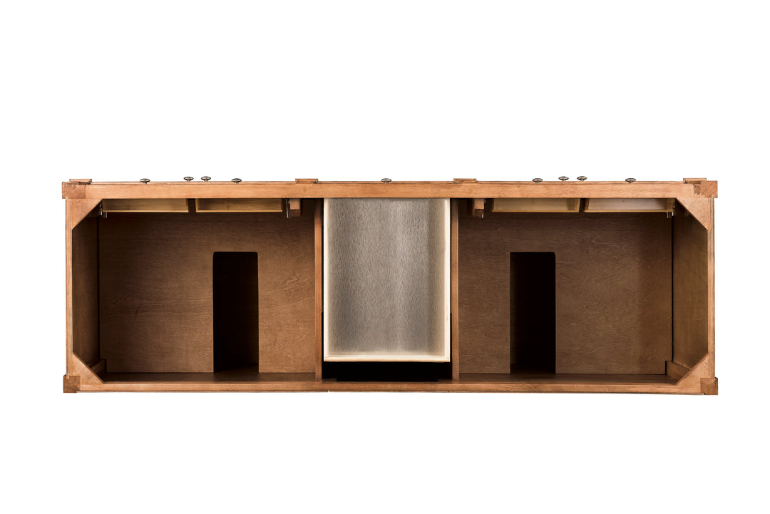 Brittany 72" Double Vanity, Saddle Brown w/ 3 CM Victorian Silver Silestone Top w/FreePower Wireless Charger