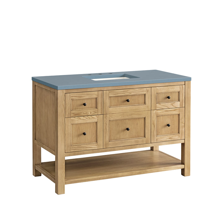 Breckenridge 48" Single Vanity, Light Natural Oak w/ 3 CM Cala Blue Top