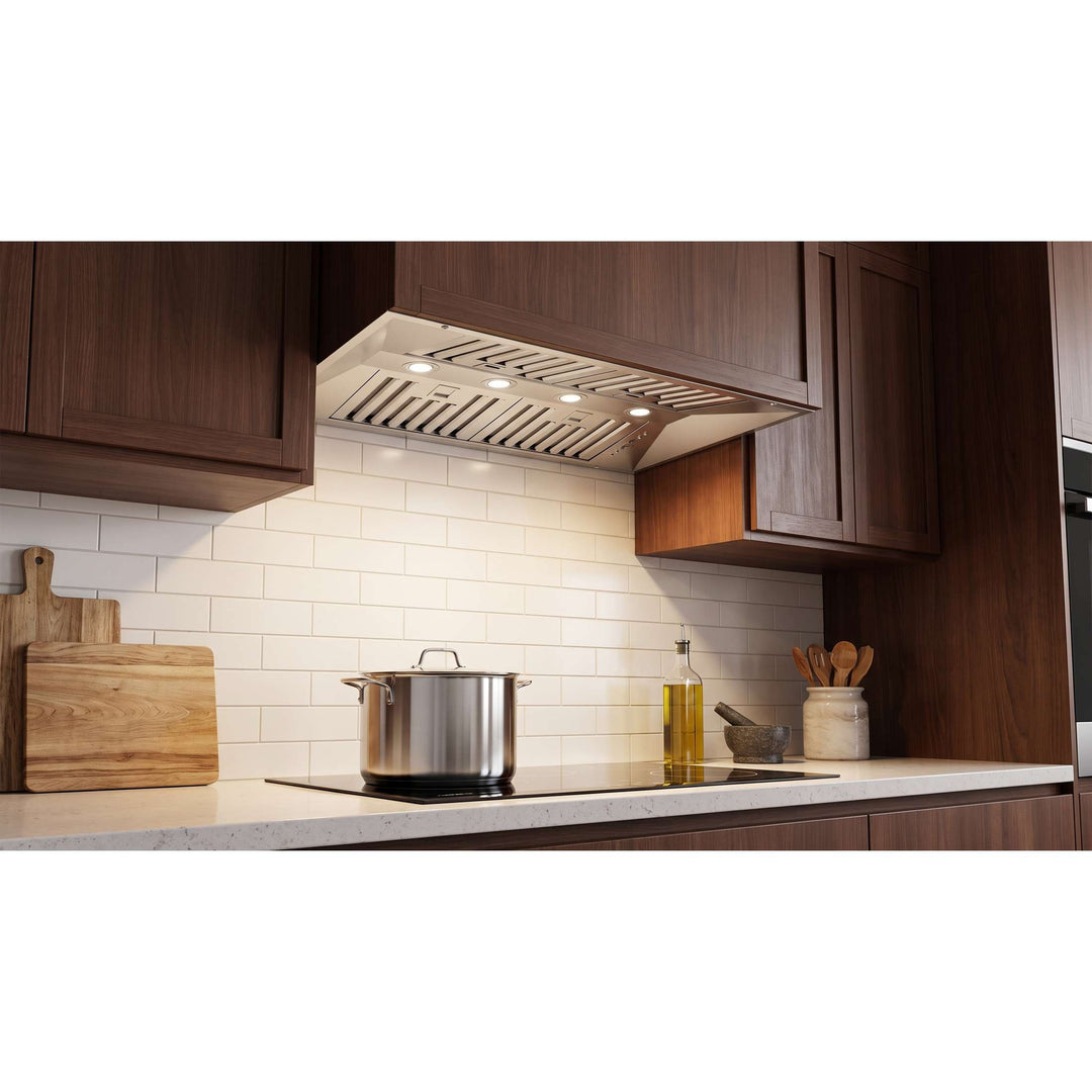 Forno Altilia 36-Inch Insert Range Hood, Stainless Steel, LED Lighting, Baffle Filters