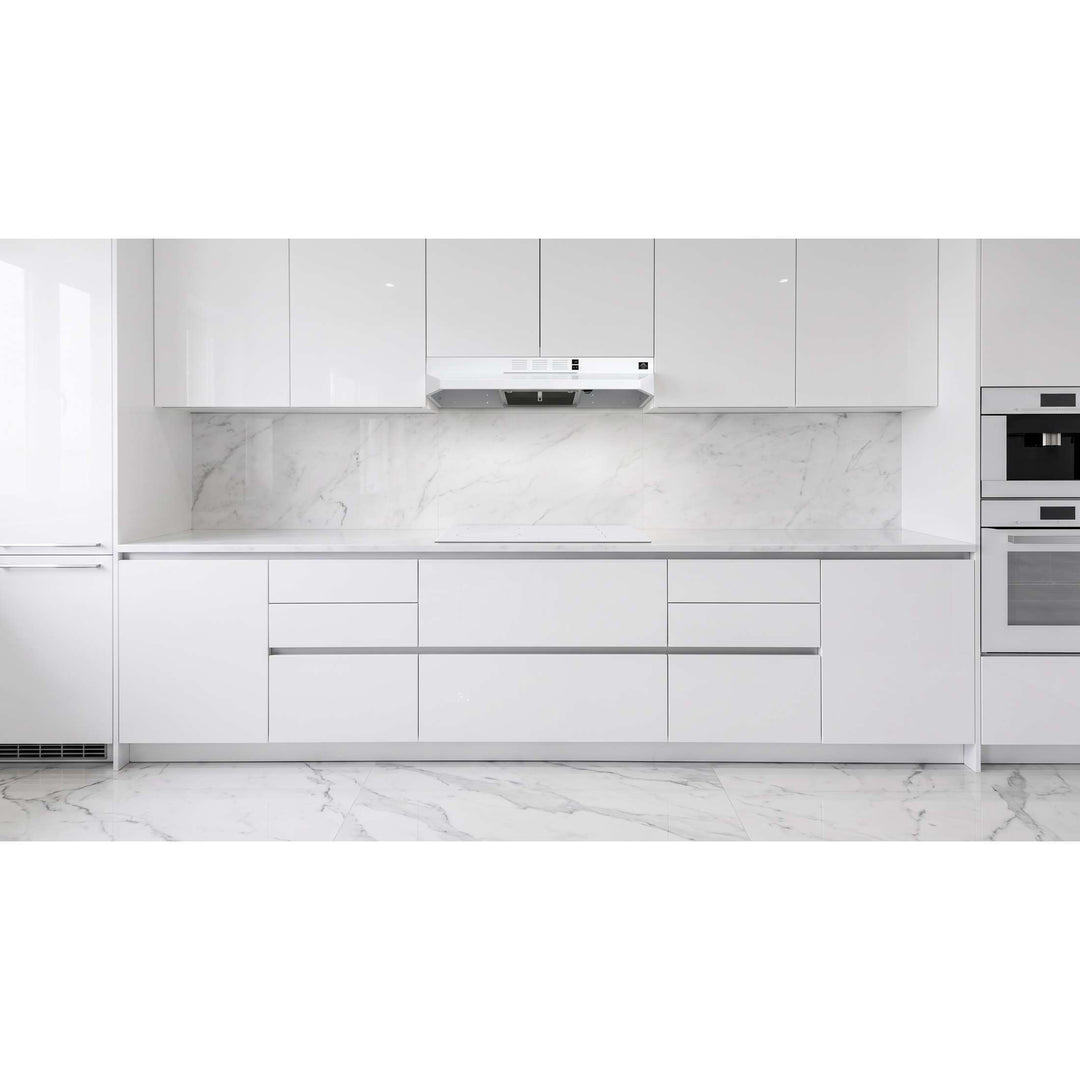 Forno Cappa 30-Inch Under Cabinet Range Hood, White, 200 CFM, Convertible, LED Lighting