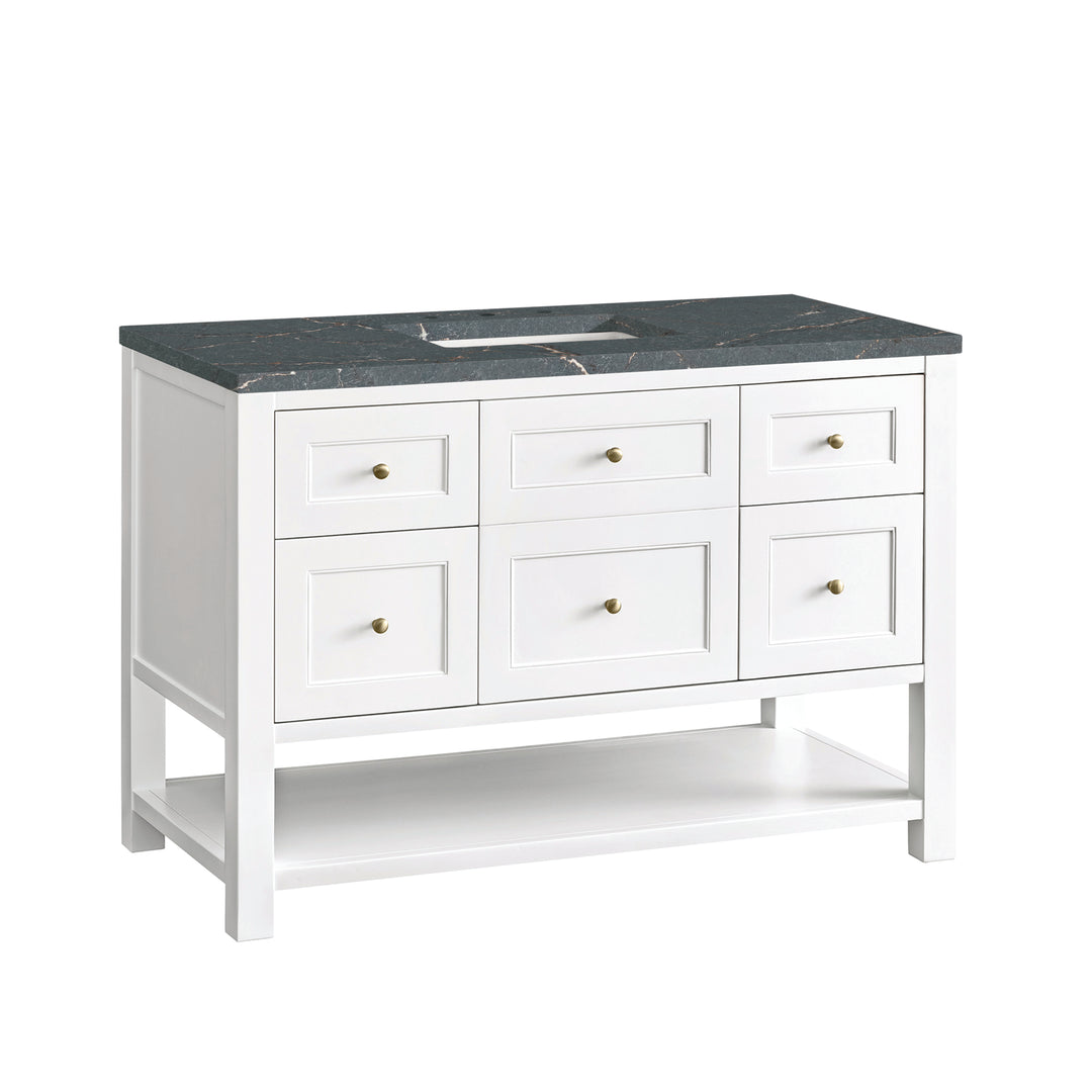 Breckenridge 48" Single Vanity, Bright White w/ 3 CM Parisien Bleu Top