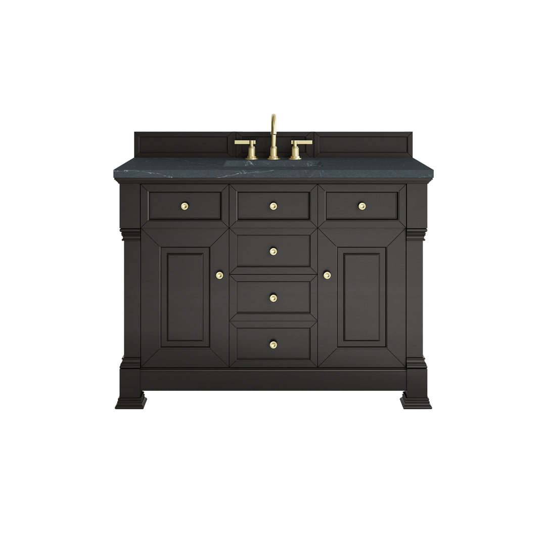 Brookfield 48" Single Vanity, Black Onyx w/3 CM Charcoal Soapstone Silestone® Top