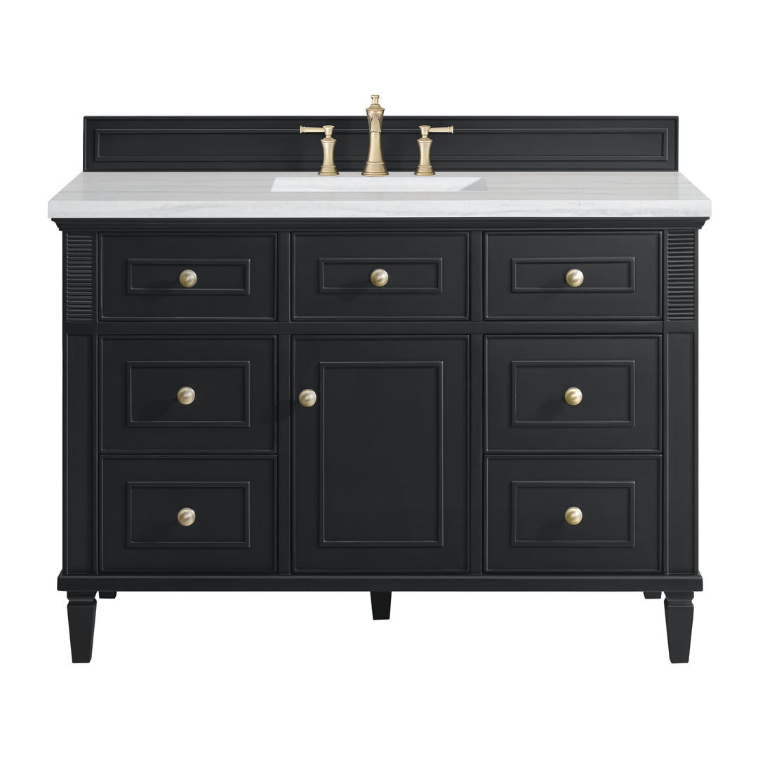 Lorelai 48" Single Vanity, Black Onyx w/ 3 CM Arctic Fall Solid Surface Top