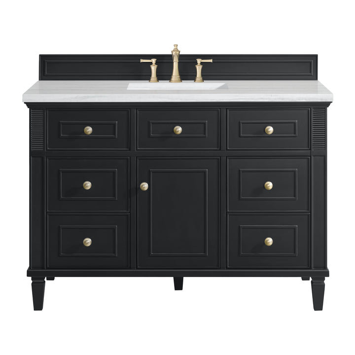 Lorelai 48" Single Vanity, Black Onyx w/ 3 CM Arctic Fall Solid Surface Top