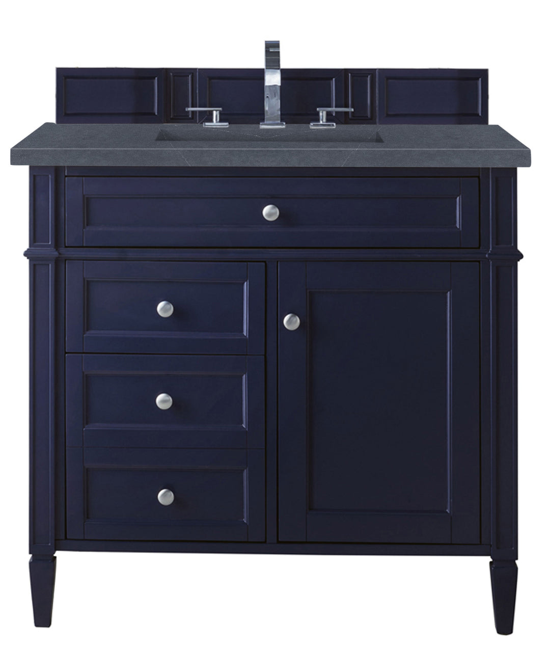 Brittany 36" Single Vanity, Victory Blue w/ 3 CM Charcoal Soapstone Silestone Top