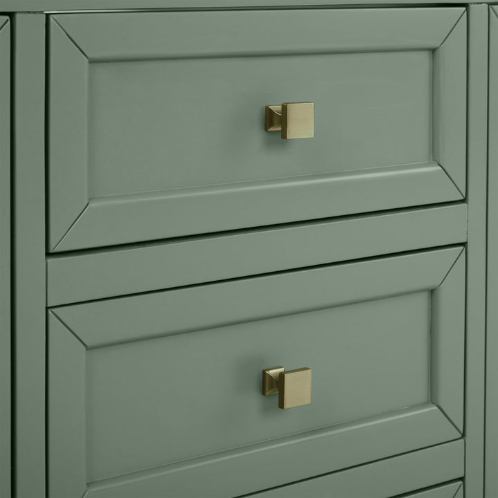 Chicago 72" Double Vanity, Smokey Celadon, w/ 3 CM Arctic Fall Solid Surface Top