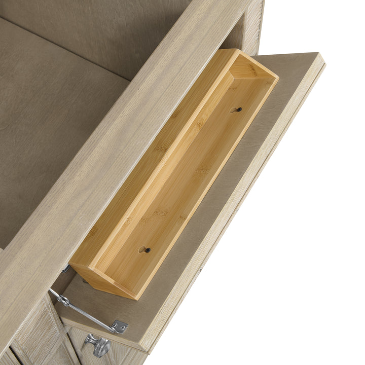 Lorelai 60" Double Vanity, Whitewashed Oak w/ 3 CM Eternal Marfil Silestone Top