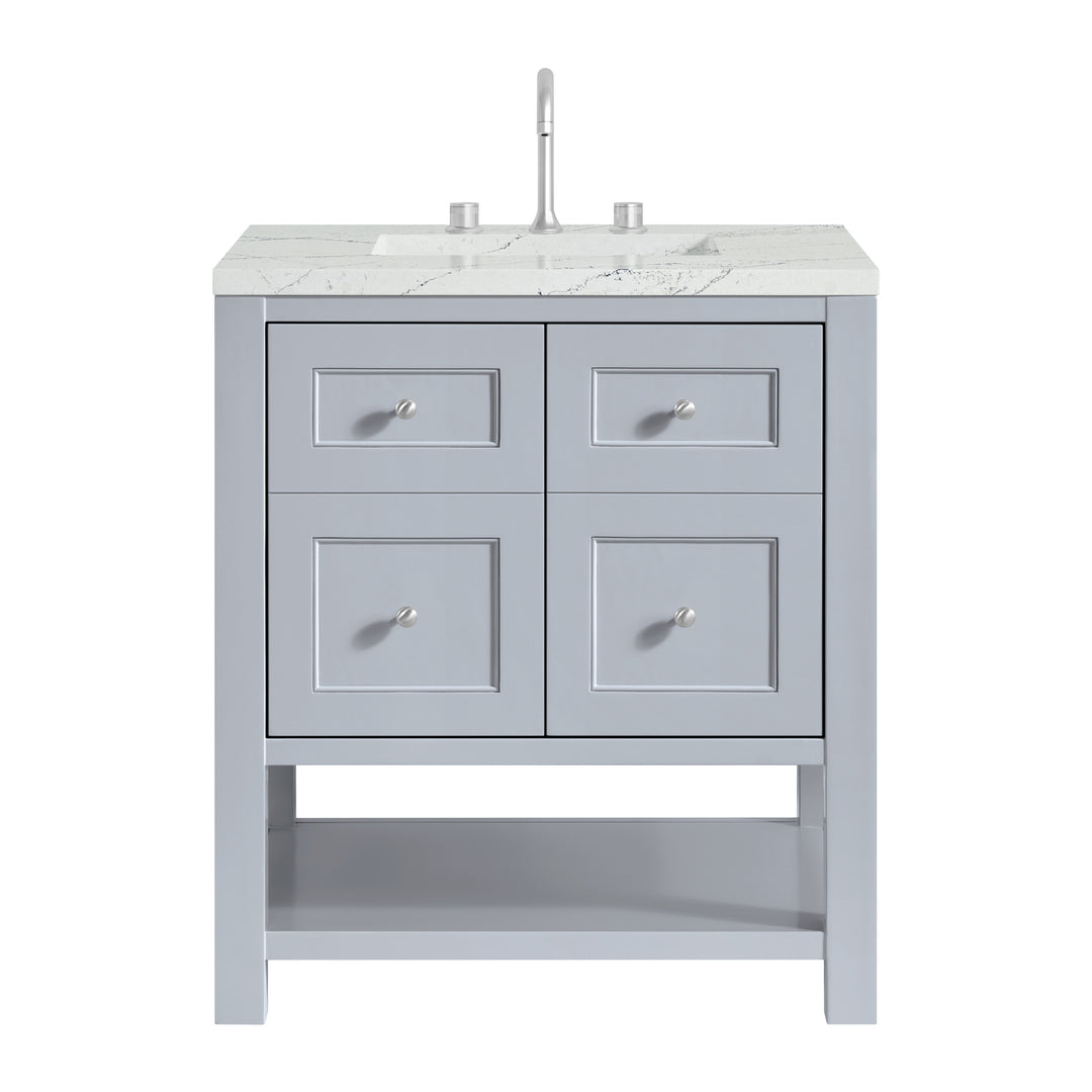 Breckenridge 30" Single Vanity, Serenity Blue, w/ 3 CM Ethereal Noctis Quartz Top