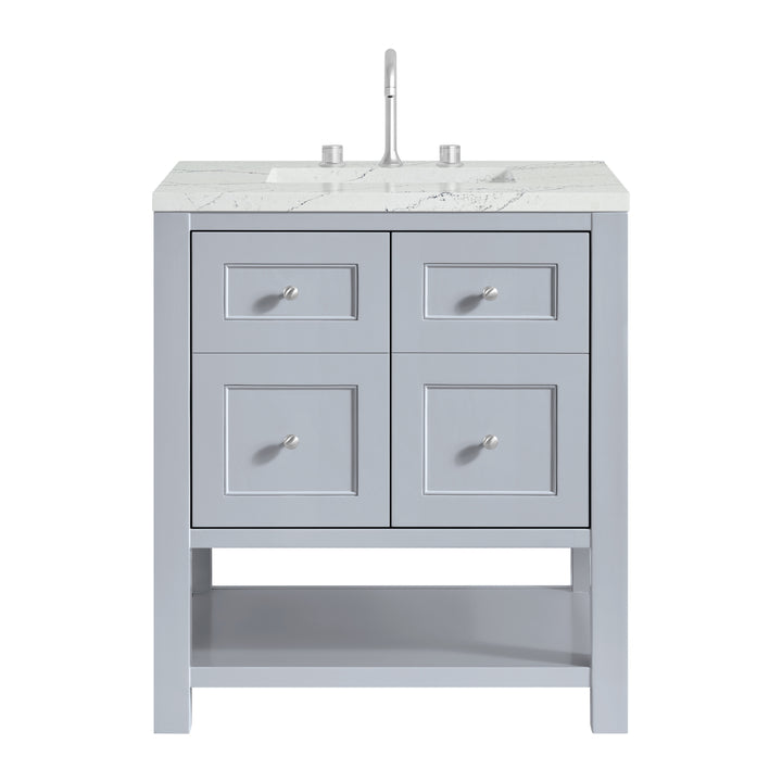 Breckenridge 30" Single Vanity, Serenity Blue, w/ 3 CM Ethereal Noctis Quartz Top