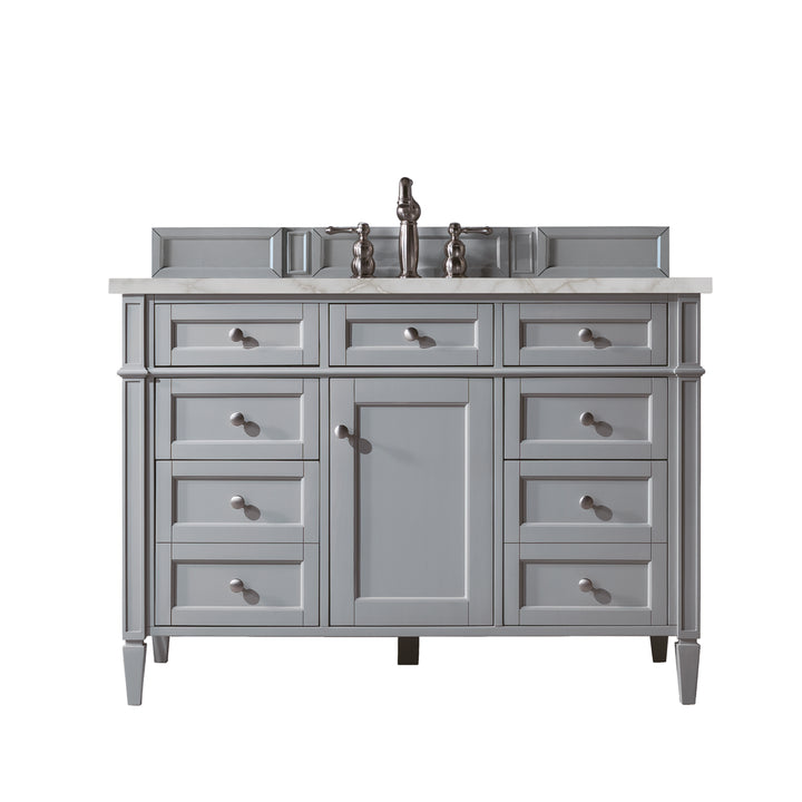 Brittany 48" Single Vanity, Urban Gray w/ 3 CM Victorian Silver Silestone Top