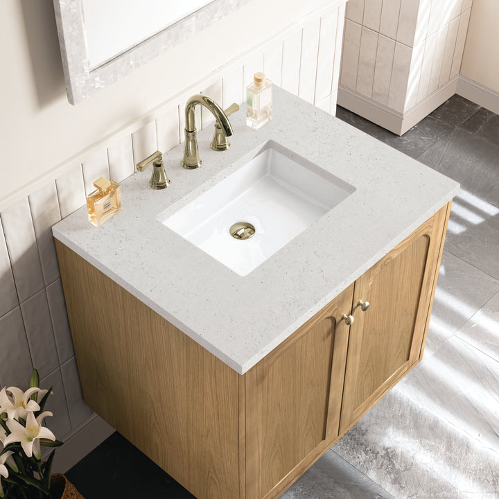 Laurent 30" Single Vanity, Light Natural Oak w/ 3 CM Lime Delight Top