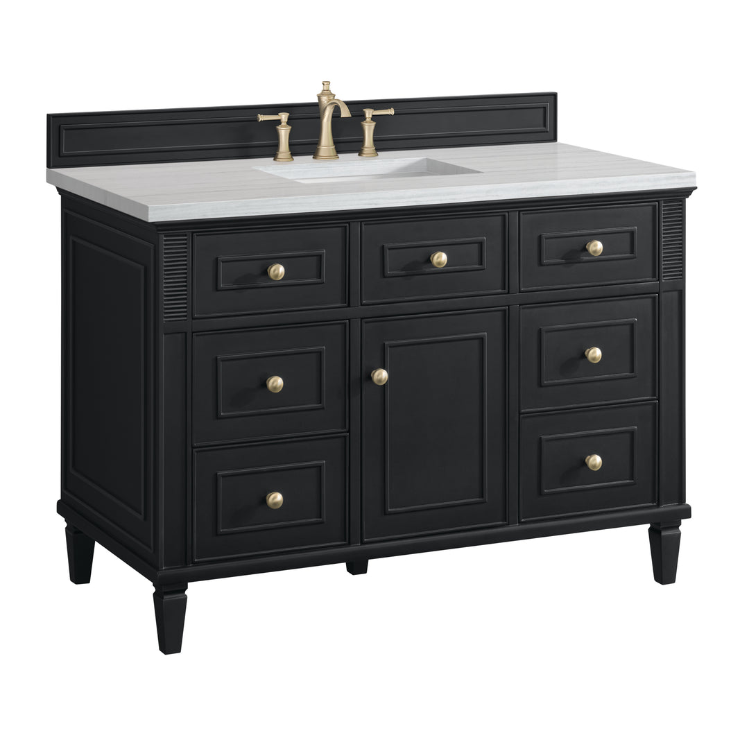 Lorelai 48" Single Vanity, Black Onyx w/ 3 CM Arctic Fall Solid Surface Top