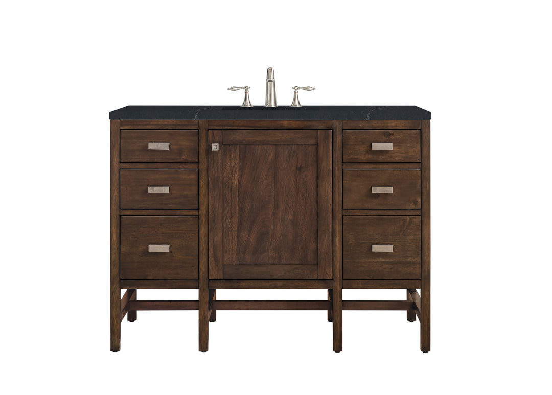 Addison 48" Single Vanity, Mid-Century Acacia w/ 3 CM Charcoal Soapstone Silestone Top