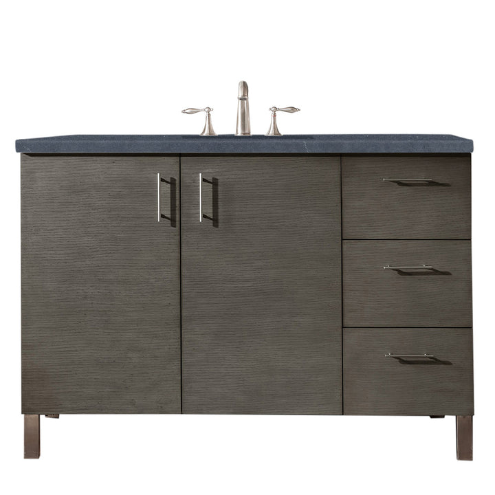 Metropolitan 48" Single Vanity, Silver Oak w/ 3 CM Charcoal Soapstone Silestone Top