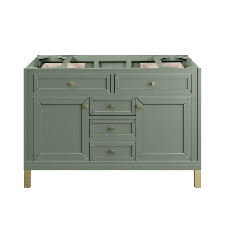 Chicago 48" Single Vanity, Smokey Celadon, w/ 3 CM Victorian Silver Silestone® Top