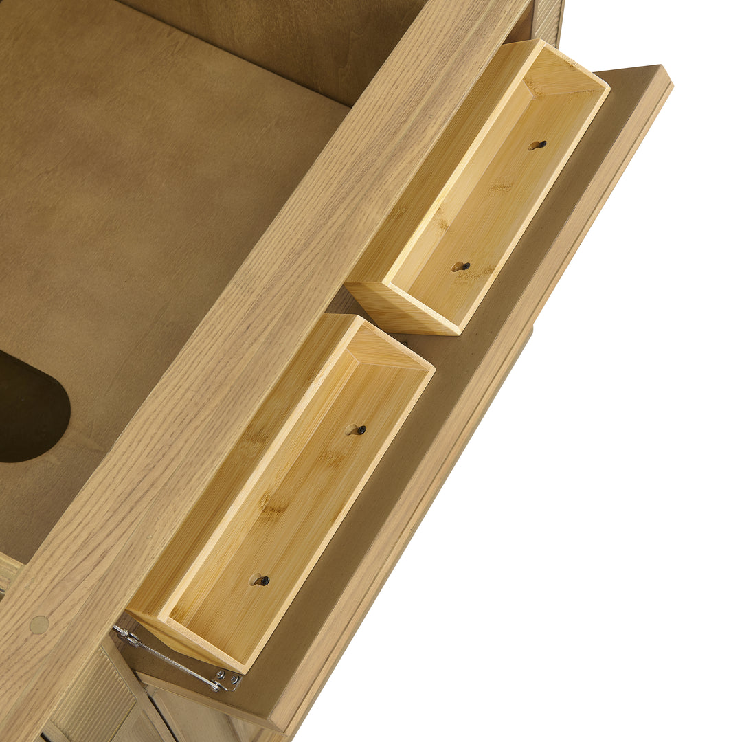 Lorelai 72" Double Vanity, Light Natural Oak w/ 3 CM Eternal Marfil Silestone Top