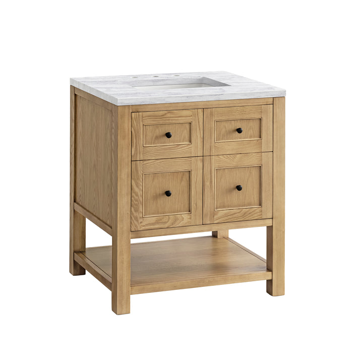 Breckenridge 30" Single Vanity, Light Natural Oak w/ 3 CM Arctic Fall Top