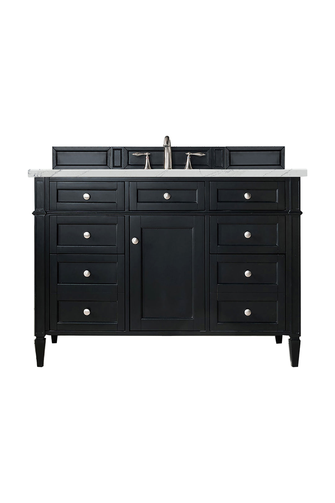 Brittany 48" Single Vanity, Black Onyx w/ 3 CM Ethereal Noctis Silestone Top