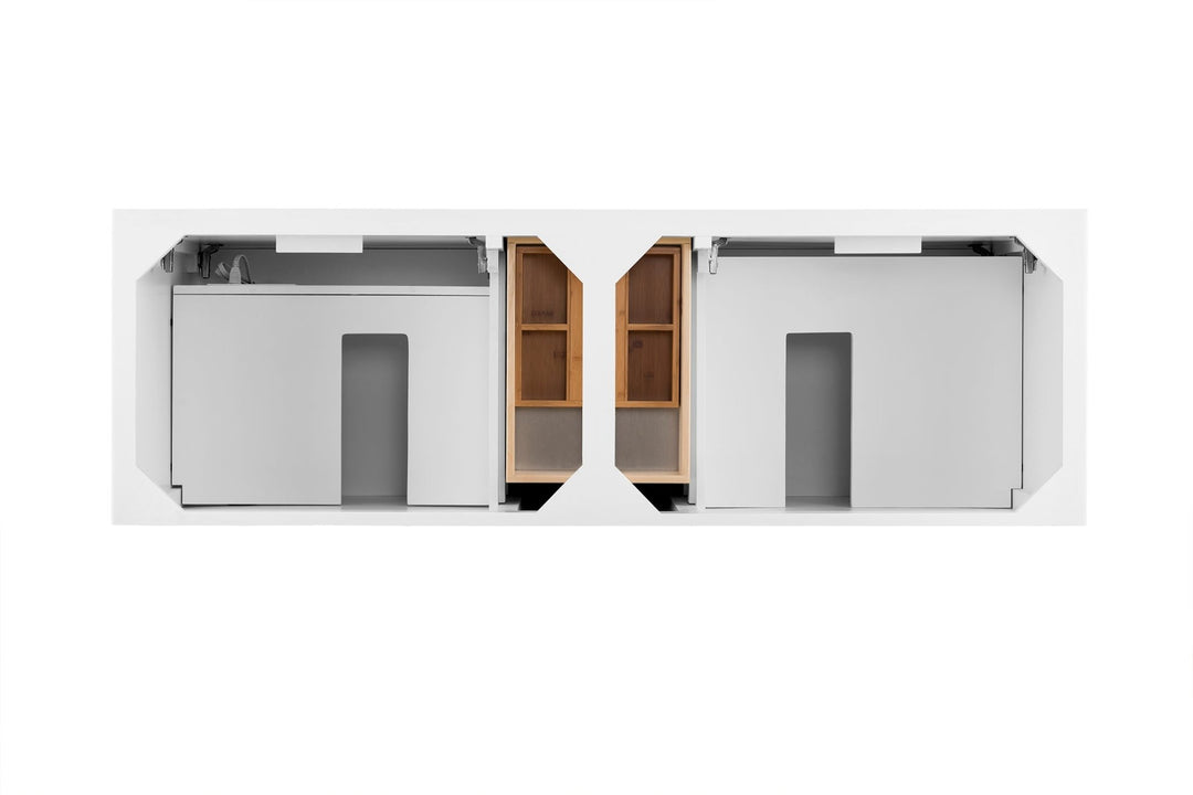 Palisades 72" Double Vanity Cabinet, Bright White