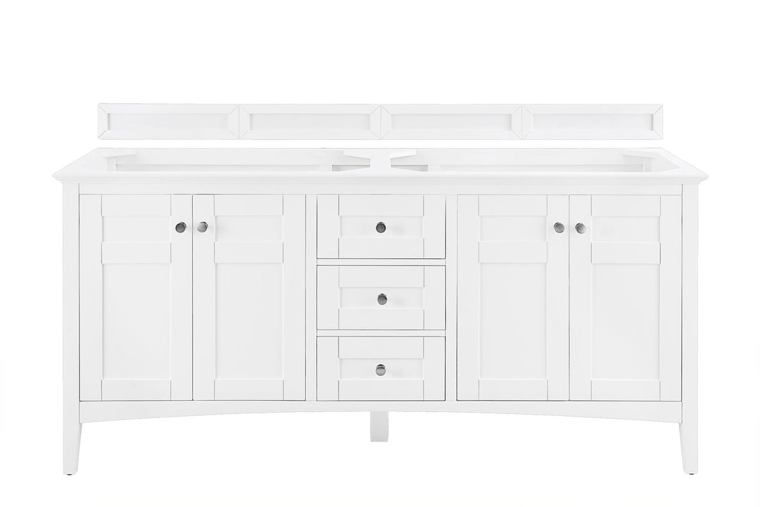 Palisades 72" Double Vanity Cabinet, Bright White