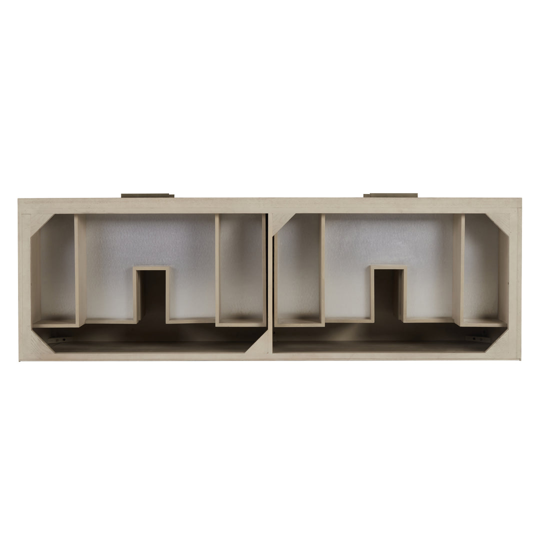 Emmeline 72" Double Vanity, Pebble Oak w/ 3 CM Victorian Silver Top