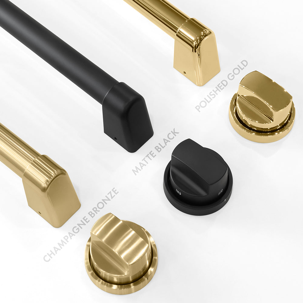 ZLINE Autograph Edition 36 in. 5.2 cu. ft. Paramount Dual Fuel Range with 6 Burner DuoProâ„¢ Cooktop and Electric Convection Oven in Satin Stainless Steel and Champagne Bronze Accents (PSDRSZ-36-CB)