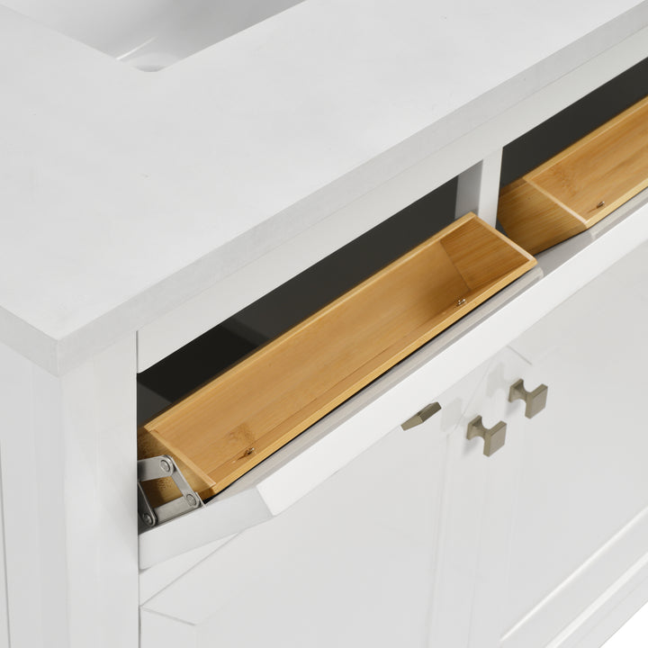 Chicago 30" Single Vanity, Glossy White, w/ 3 CM Ethereal Noctis Silestone® Top