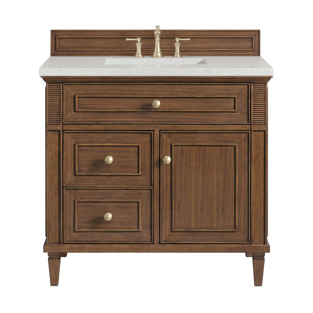 Lorelai 36" Single Vanity, Mid-Century Walnut w/ 3 CM Lime Delight Silestone Top