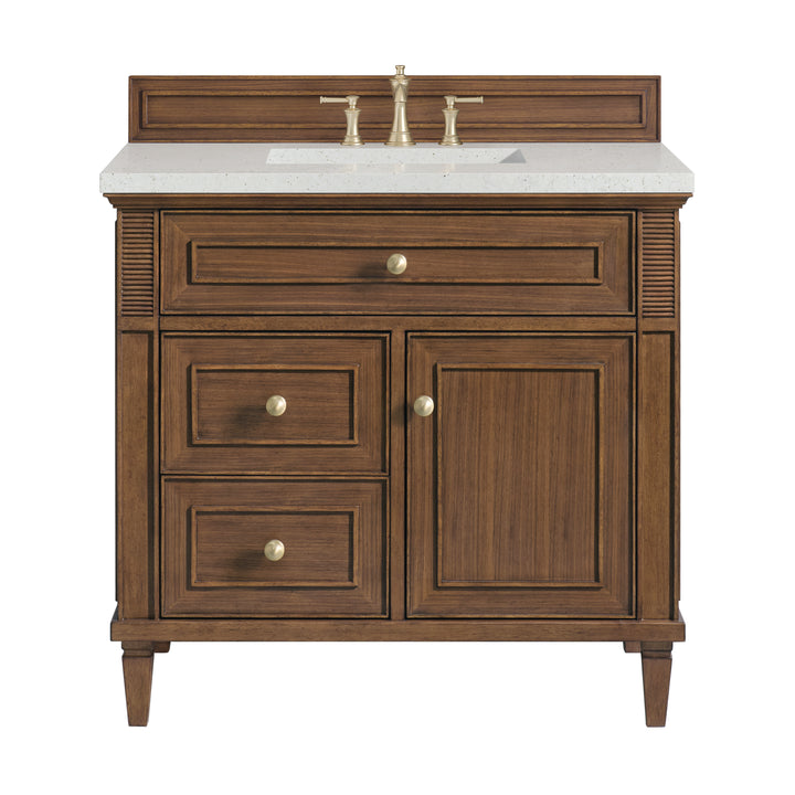 Lorelai 36" Single Vanity, Mid-Century Walnut w/ 3 CM Lime Delight Silestone Top