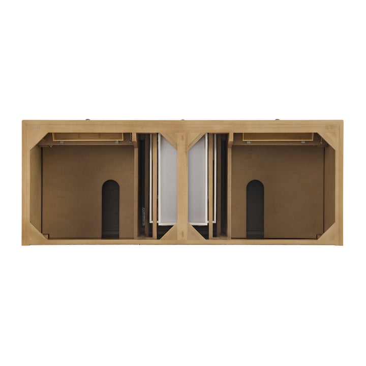 Lorelai 60" Double Vanity, Light Natural Oak w/ 3 CM Eternal Jasmine Pearl Silestone Top