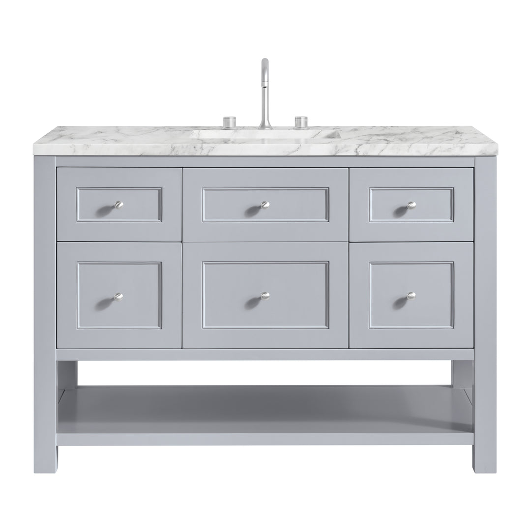 Breckenridge 48" Single Vanity, Serenity Blue, w/ 3 CM Carrara Marble Top