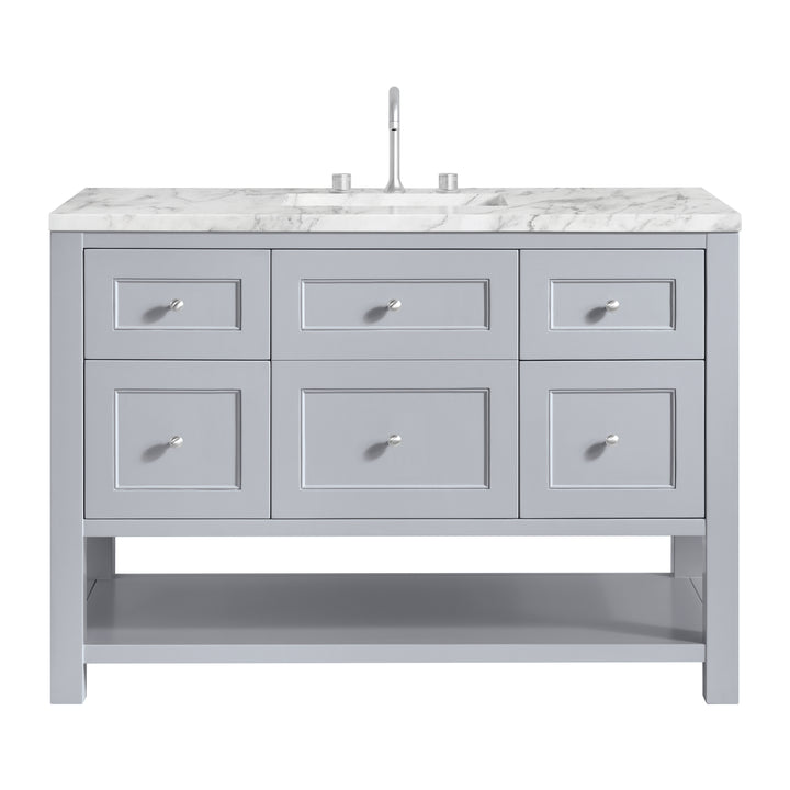 Breckenridge 48" Single Vanity, Serenity Blue, w/ 3 CM Carrara Marble Top