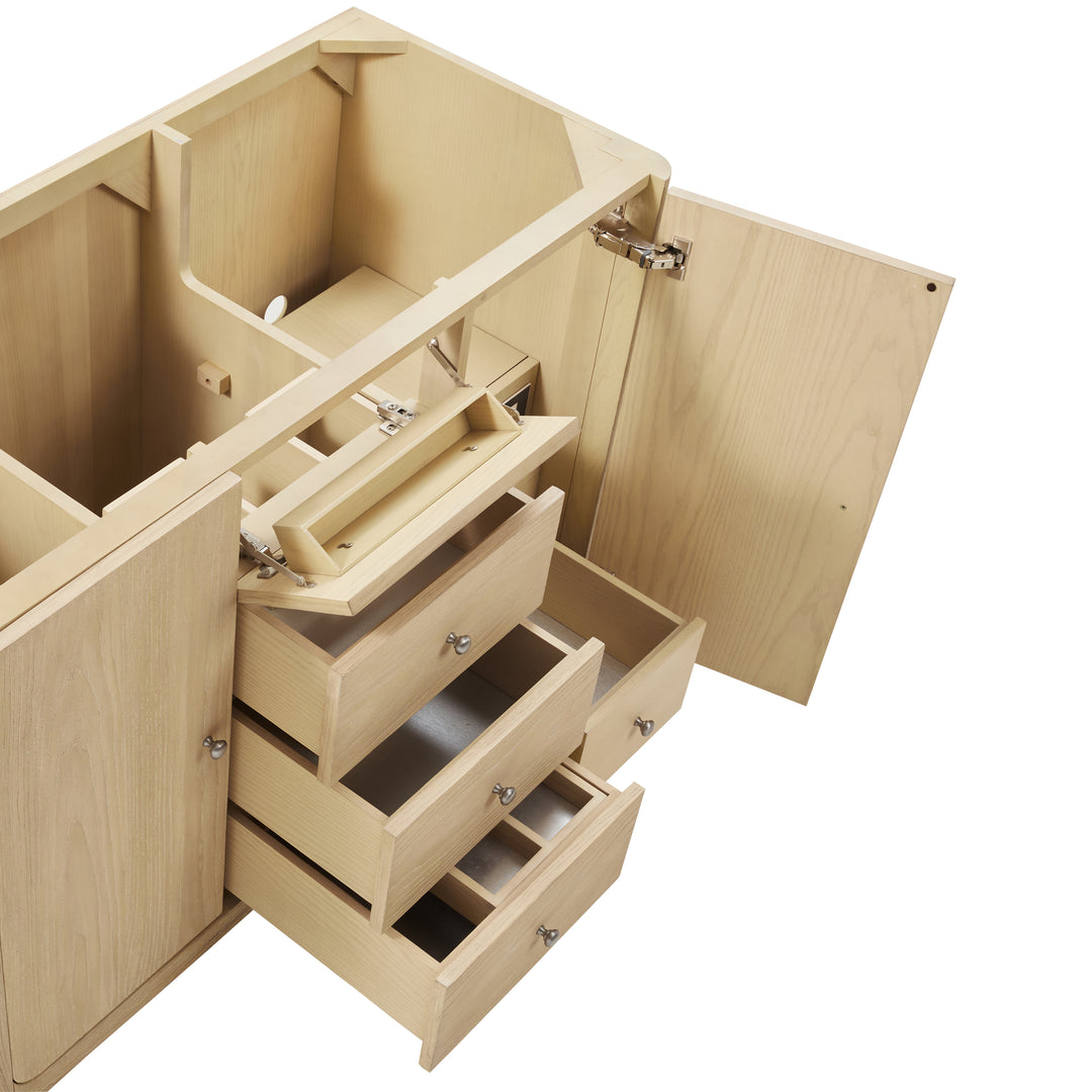 Gracyn 48" Single Vanity, Coastal Driftwood, w/ 3 CM Victorian Silver Quartz Top