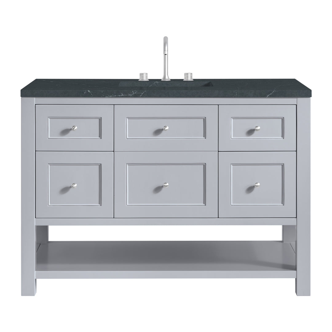 Breckenridge 48" Single Vanity, Serenity Blue, w/ 3 CM Charcoal Soapstone Quartz Top