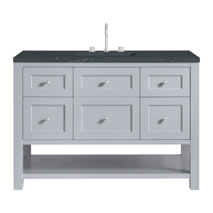 Breckenridge 48" Single Vanity, Serenity Blue, w/ 3 CM Charcoal Soapstone Quartz Top