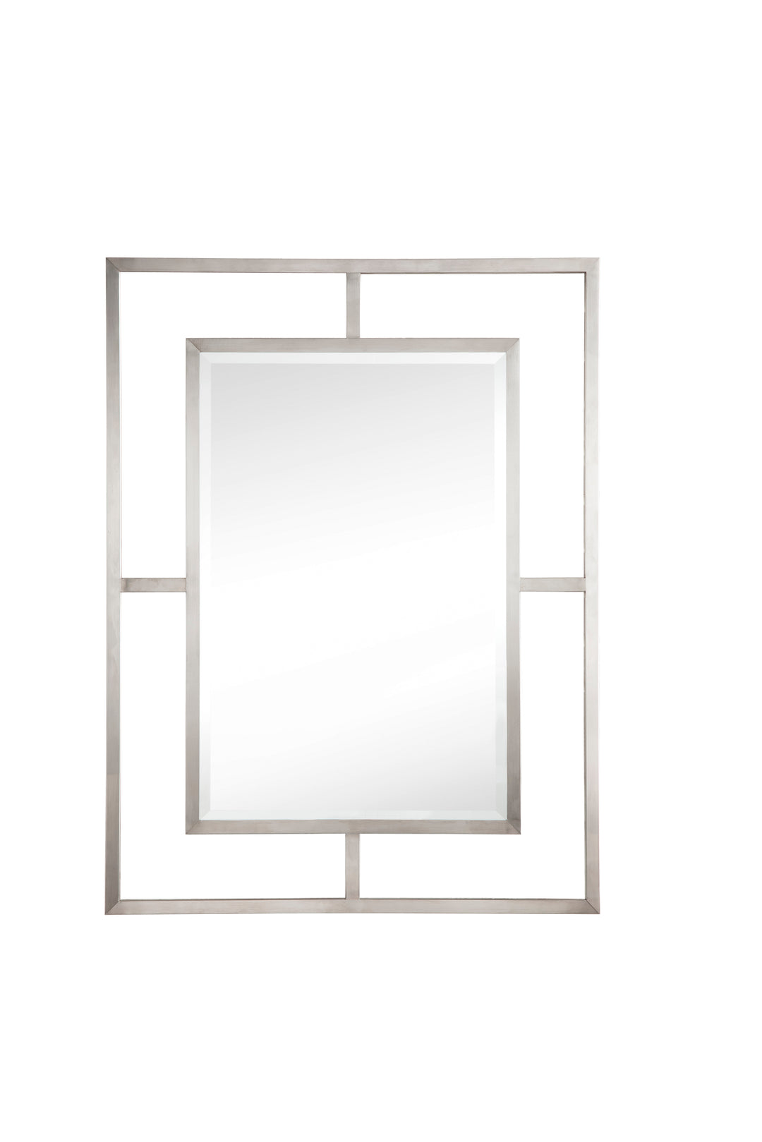 Boston 30" Rectangular Mirror, Brushed Nickel