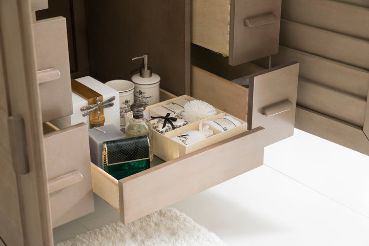 Portland 36" Single Vanity Whitewashed Walnut w/ 3 CM Arctic Fall Solid Surface Top