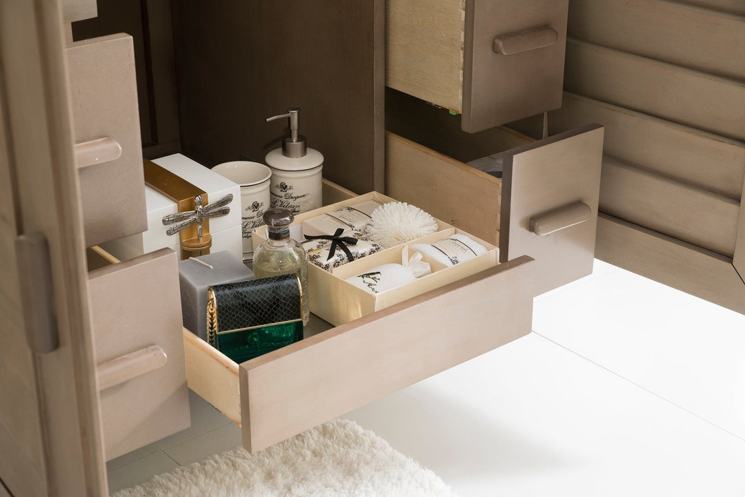 Portland 36" Single Vanity Whitewashed Walnut w/ 3 CM Eternal Jasmine Pearl Silestone Top