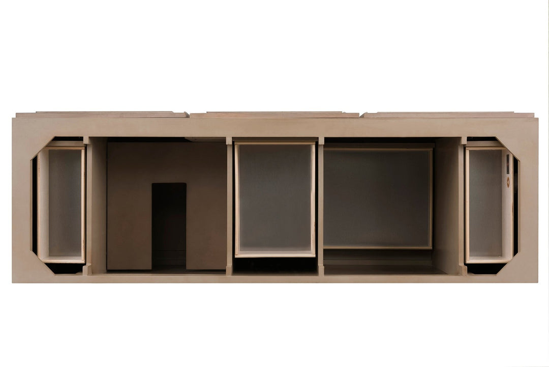 Portland 72" Double Vanity Whitewashed Walnut w/ 3 CM Parisien Bleu Silestone Top w/FreePower Wireless Charger